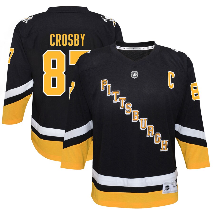 Youth Pittsburgh Penguins Sidney Crosby Black 2021/22 Alternate Replica Player Jersey - Jersey