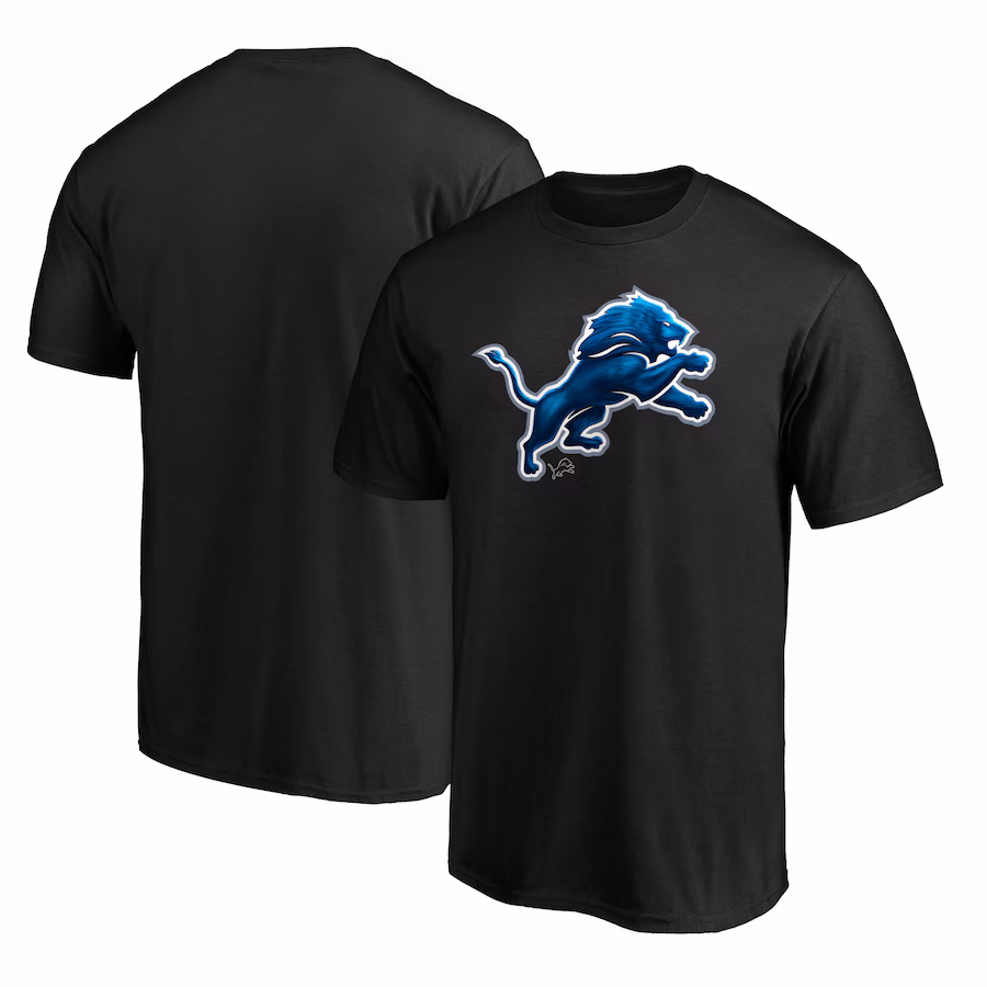 Men's Detroit Lions  Black Midnight Mascot T-Shirt - Jersey