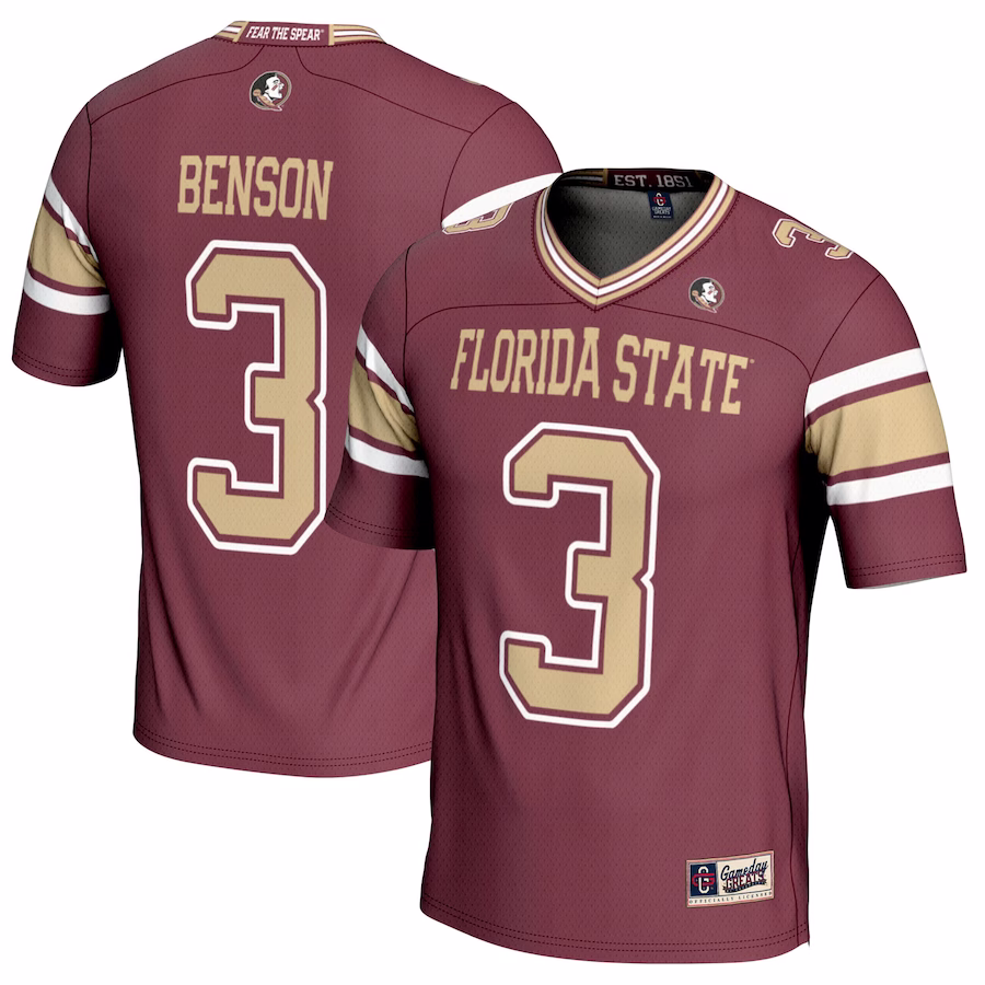 Trey Benson Florida State Seminoles GameDay Greats Youth NIL Player Football Jersey - Garnet - Jersey