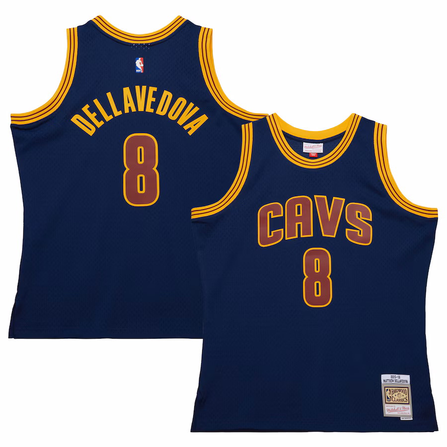 Men's Cleveland Cavaliers Matthew Dellavedova Mitchell & Ness Navy 2015/16 Hardwood Classics Swingman Jersey - Jersey