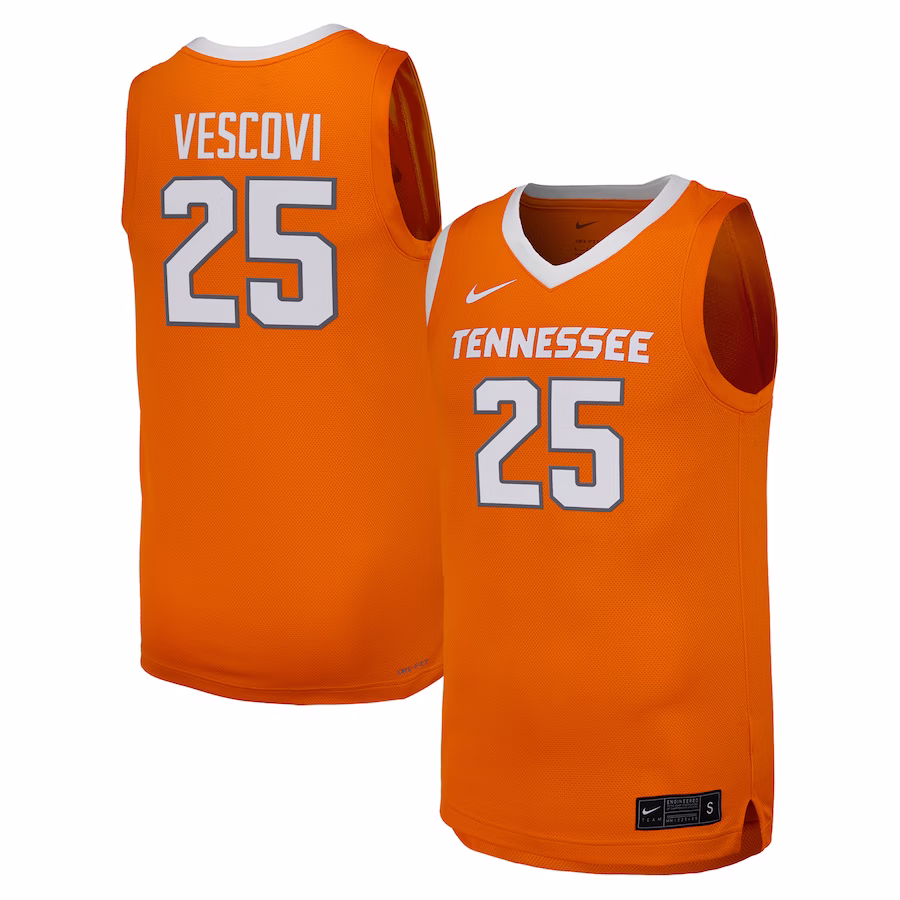 Santiago Vescovi Tennessee Volunteers Nike NIL Basketball Replica Player Jersey - Tennessee Orange - Jersey