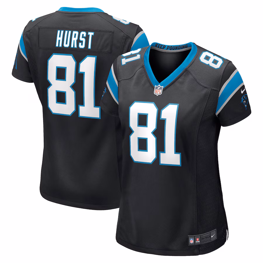 Women's Carolina Panthers Hayden Hurst Nike Black Game Player Jersey - Jersey