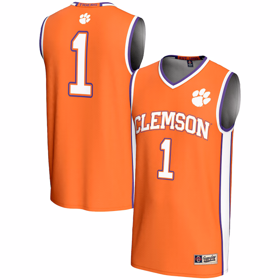 Men's GameDay Greats #1  Orange Clemson Tigers  Lightweight Basketball Jersey - Jersey