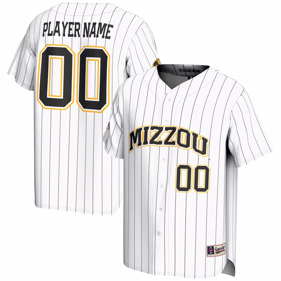 Missouri Tigers GameDay Greats Youth NIL Pick-A-Player Lightweight Baseball Jersey - White - Jersey
