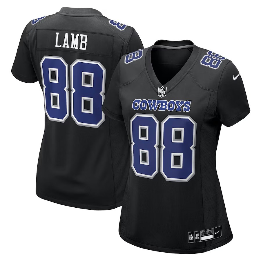 Women's Dallas Cowboys CeeDee Lamb Nike Carbon Black Fashion Game Jersey - Jersey
