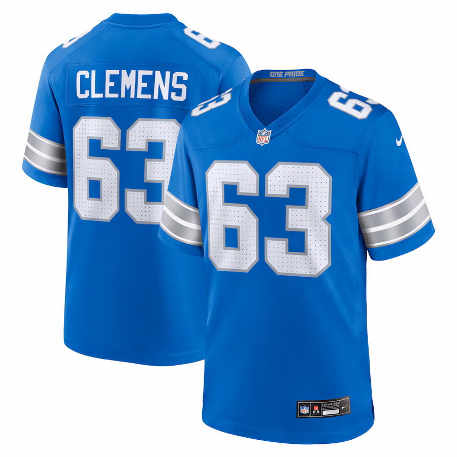 Men's Detroit Lions Duke Clemens Nike  Blue Game Jersey - Jersey