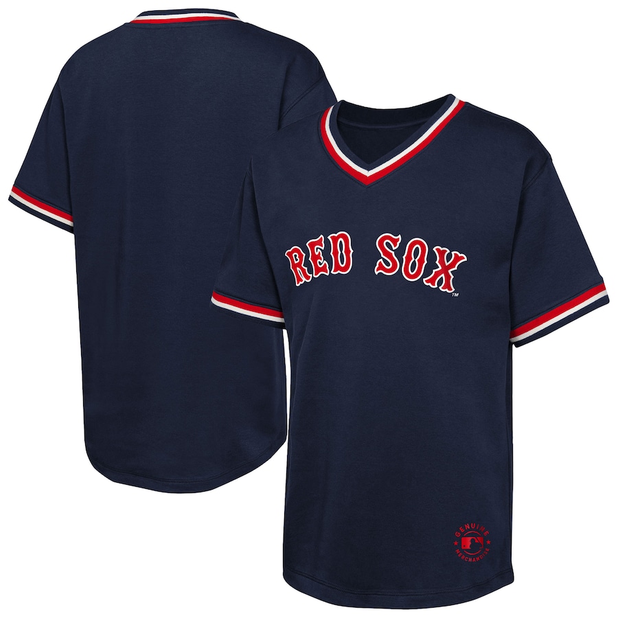 Youth Boston Red Sox Navy Relief Pitcher V-Neck T-Shirt - Jersey