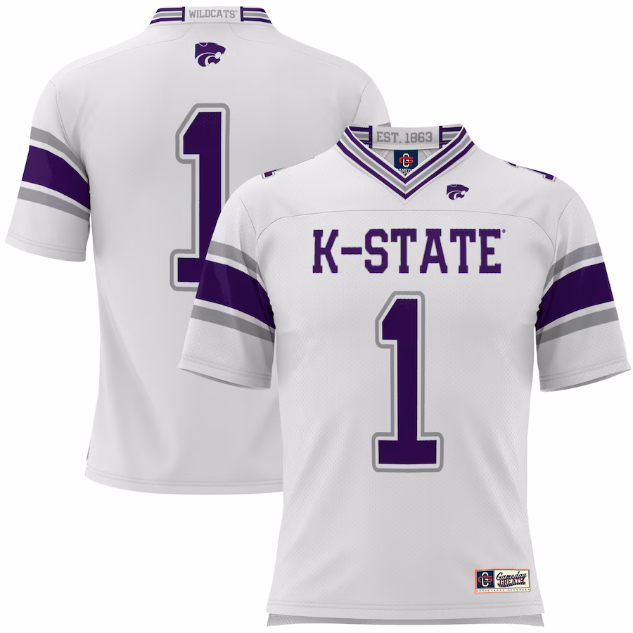Men's GameDay Greats #1 White Kansas State Wildcats Football Jersey - Jersey