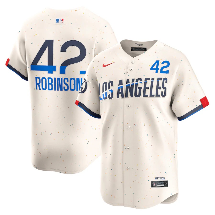 Men's Los Angeles Dodgers Jackie Robinson Nike Cream 2024 City Connect Limited Player Jersey - Jersey