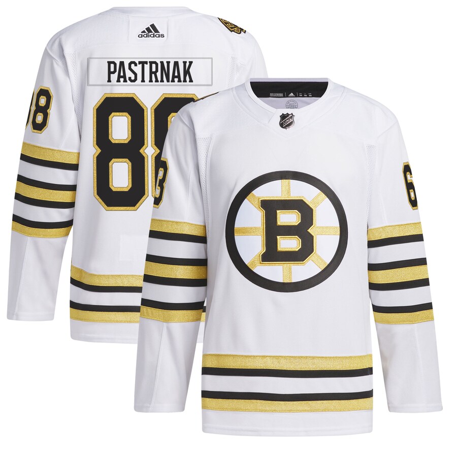 Men's Boston Bruins David Pastrnak adidas White  Primegreen Authentic Pro Player Jersey - Jersey