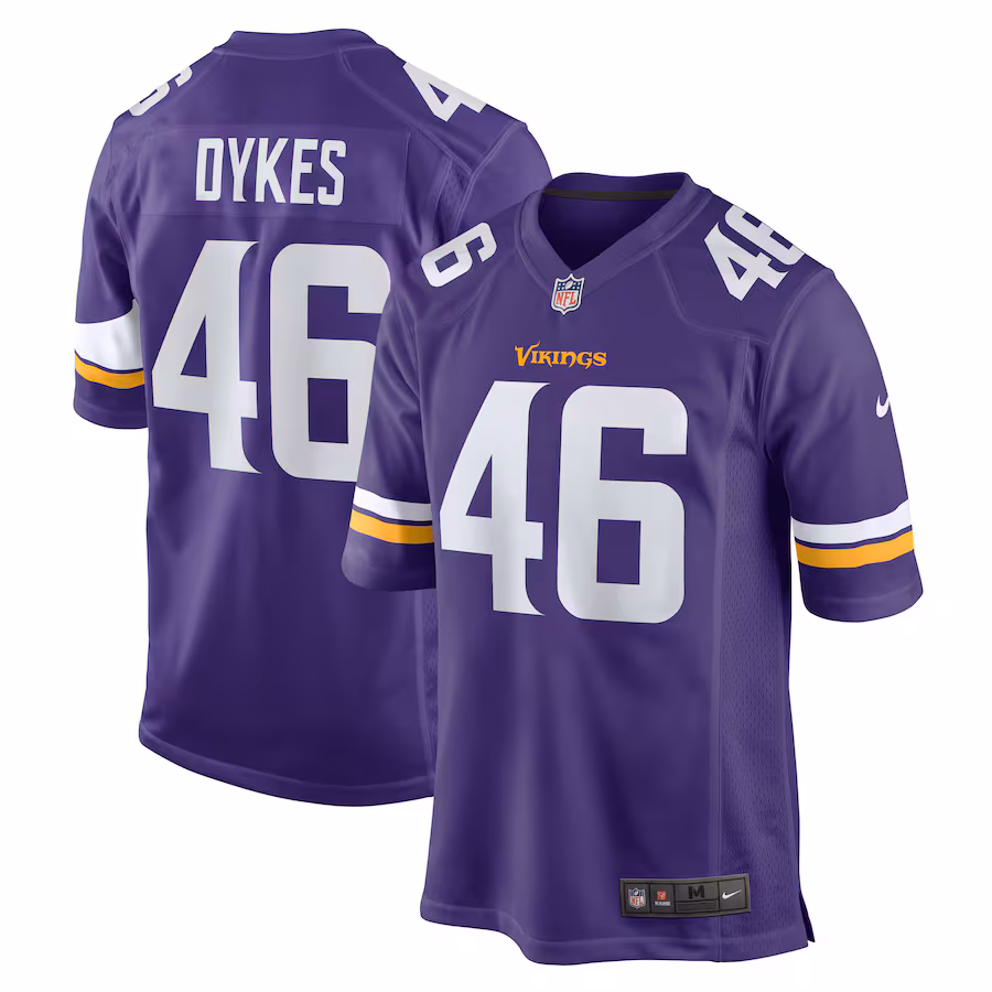 Men's Minnesota Vikings Aaron Dykes Nike Purple Team Game Jersey - Jersey
