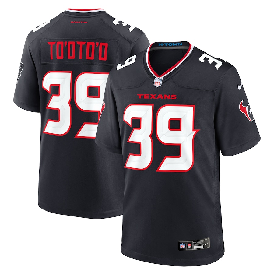 Men's Houston Texans Henry To'oto'o Nike Navy Team Game Jersey - Jersey