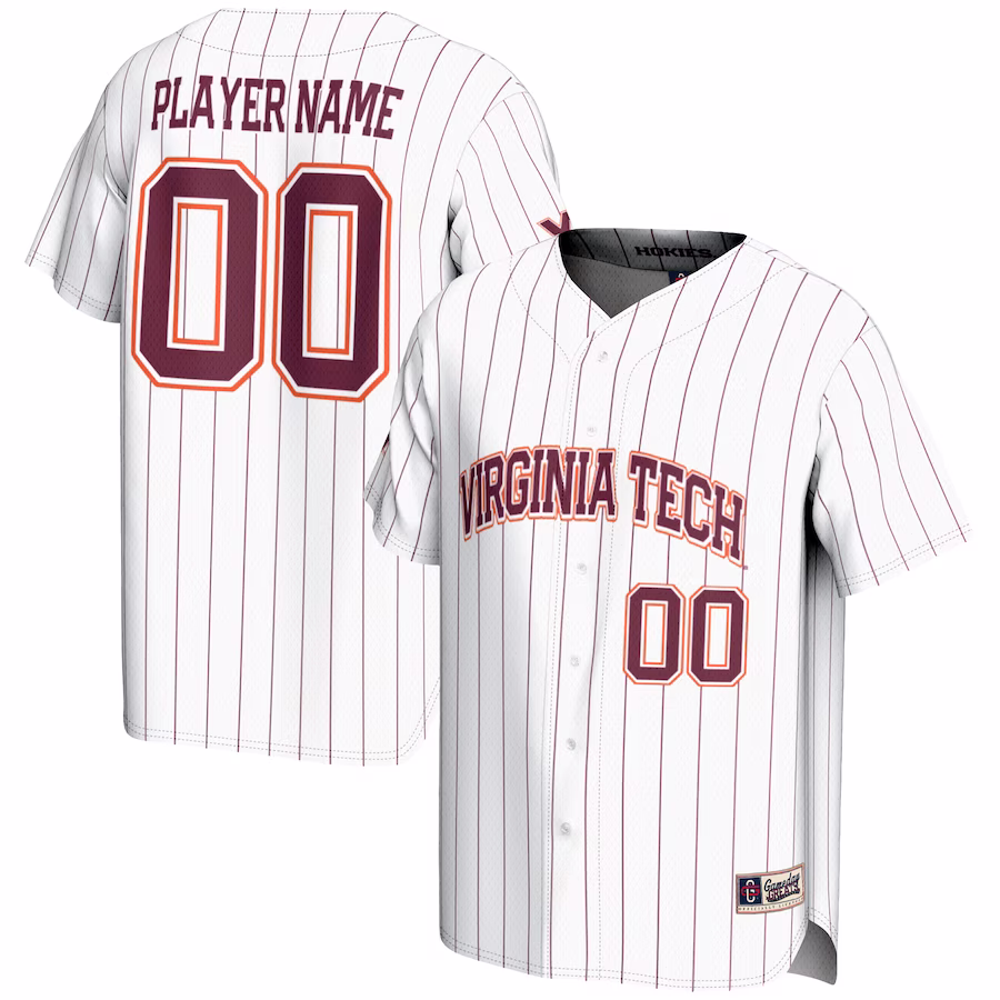 Virginia Tech Hokies GameDay Greats Youth NIL Pick-A-Player Lightweight Baseball Jersey - White - Jersey