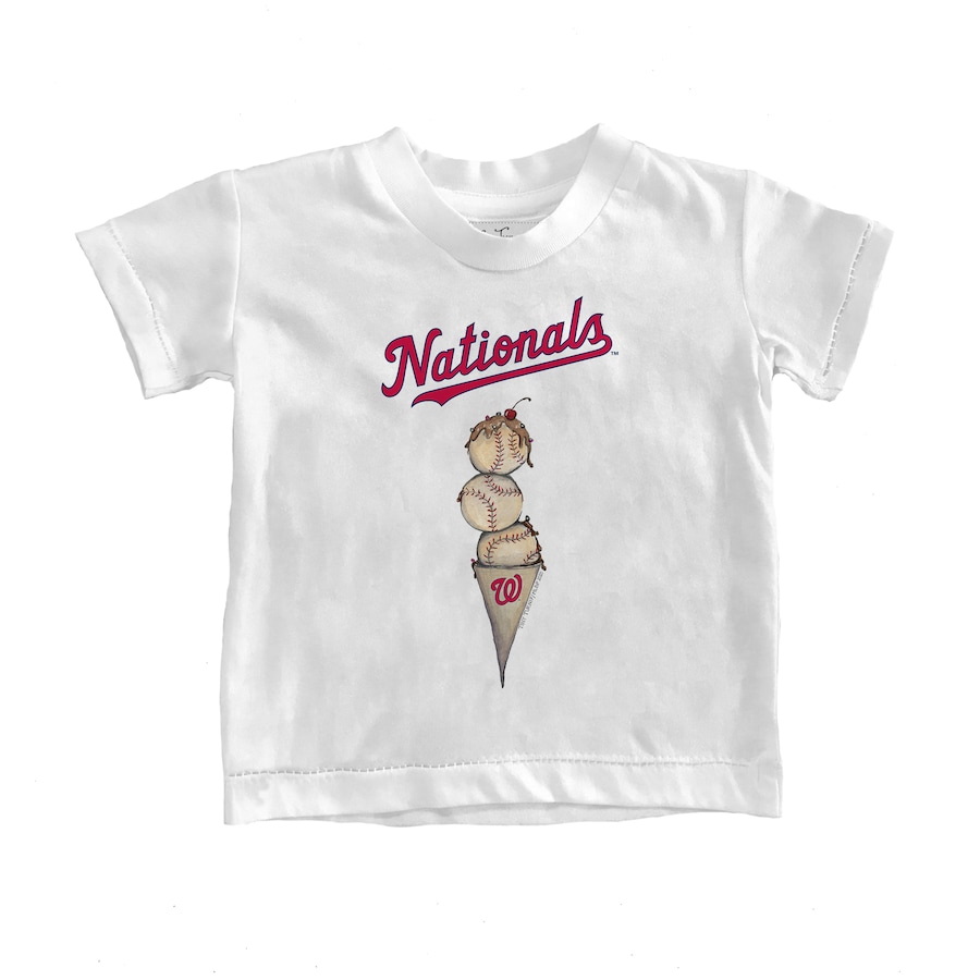 Youth Washington Nationals Tiny Turnip White Triple Scoop T-Shirt - Jersey