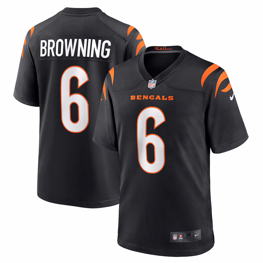 Men's Cincinnati Bengals Jake Browning Nike Black Game Jersey - Jersey