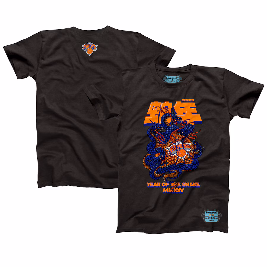 Unisex New York Knicks NBALab x Hyperfly Heather Black Year of the Snake Lunar New Year Collection T-Shirt - Jersey