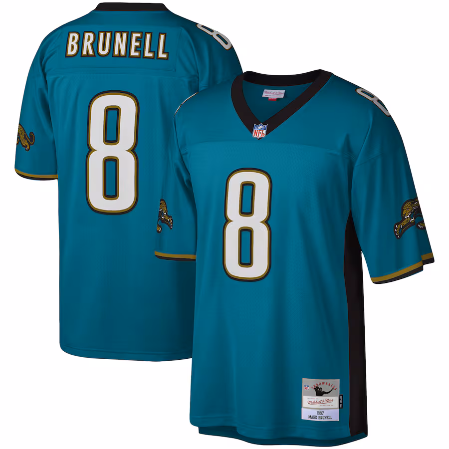 Men's Jacksonville Jaguars Mark Brunell Mitchell & Ness Teal Legacy Replica Jersey - Jersey