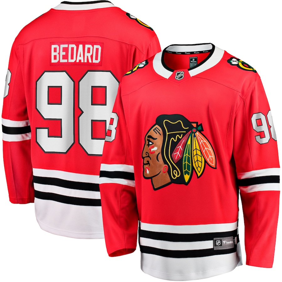 Men's Chicago Blackhawks Connor Bedard Fanatics Red Home Breakaway Player Jersey - Jersey
