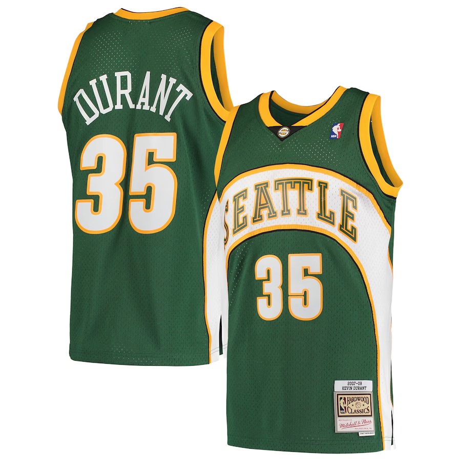 Men's Seattle SuperSonics Kevin Durant Mitchell & Ness Green Hardwood Classics Swingman Jersey - Jersey