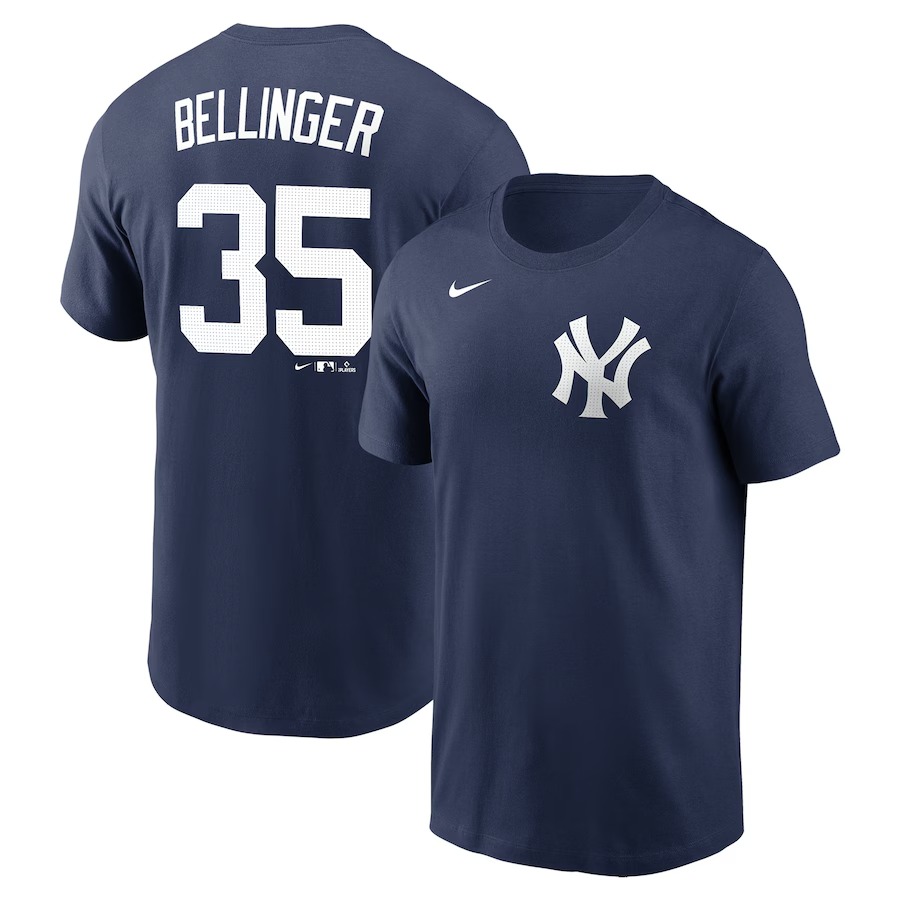 Men's New York Yankees Cody Bellinger Nike Navy Fuse Name & Number T-Shirt - Jersey