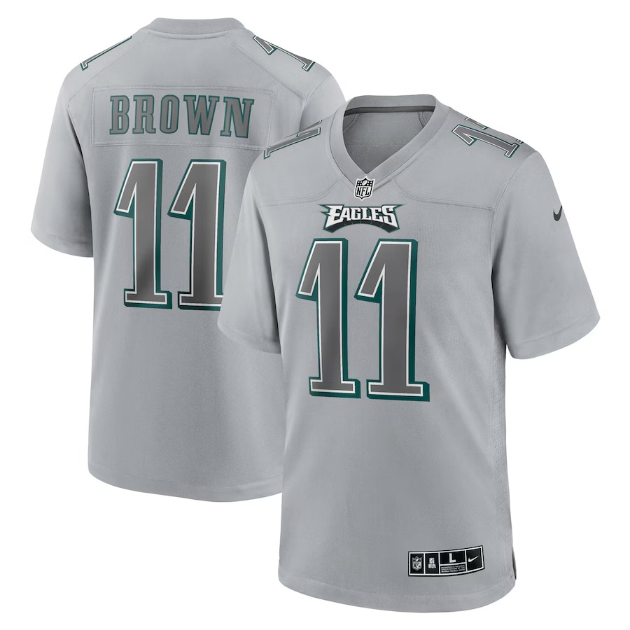 Men's Philadelphia Eagles A.J. Brown Nike Gray Atmosphere Fashion Game Jersey - Jersey