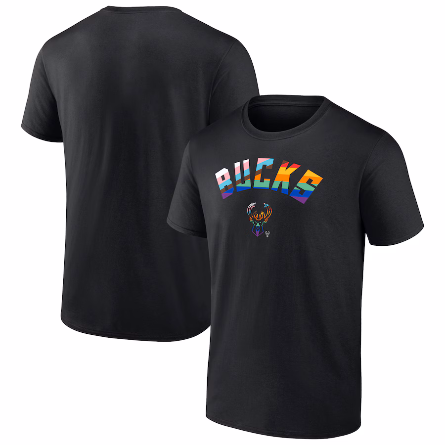 Men's Milwaukee Bucks Black Pride T-Shirt - Jersey