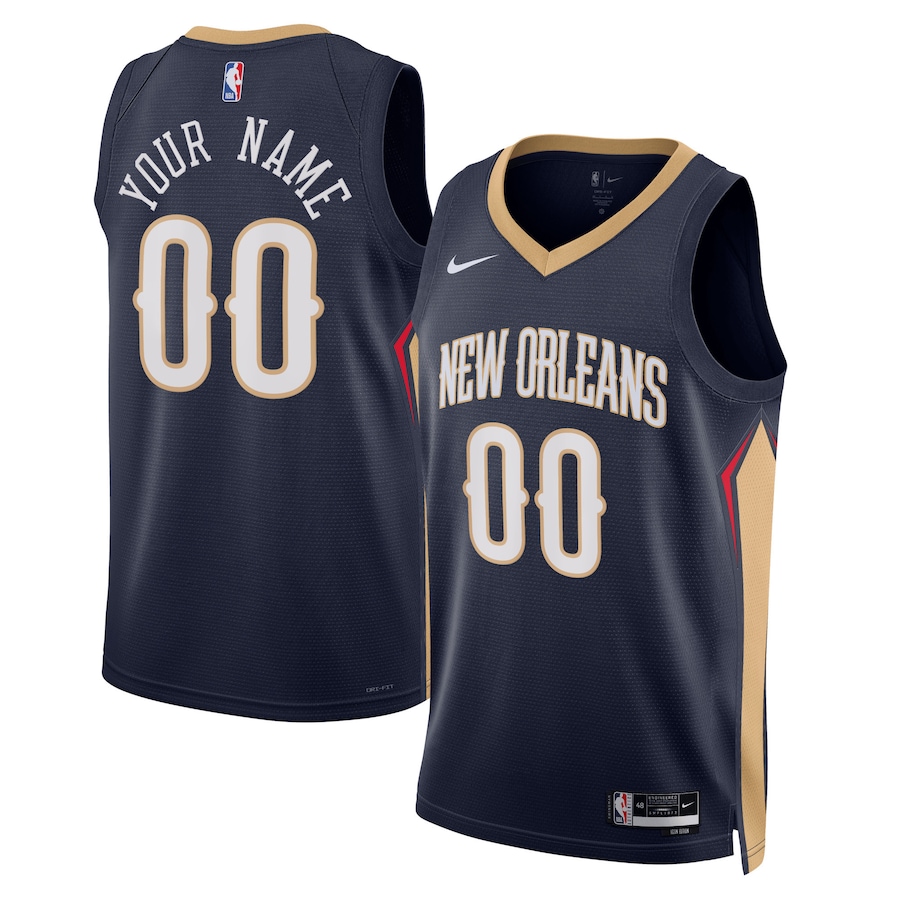 Unisex New Orleans Pelicans Nike Navy 2022/23 Swingman Custom Jersey - Icon Edition - Jersey