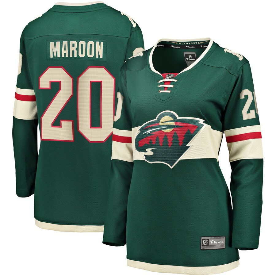 Women's Minnesota Wild Pat Maroon Fanatics Branded Green Home Breakaway Player Jersey - Jersey
