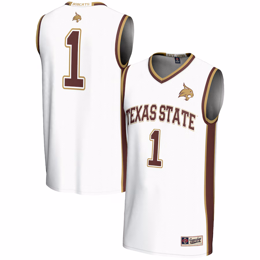 Youth GameDay Greats #1 White Texas State Bobcats Lightweight Basketball Jersey - Jersey