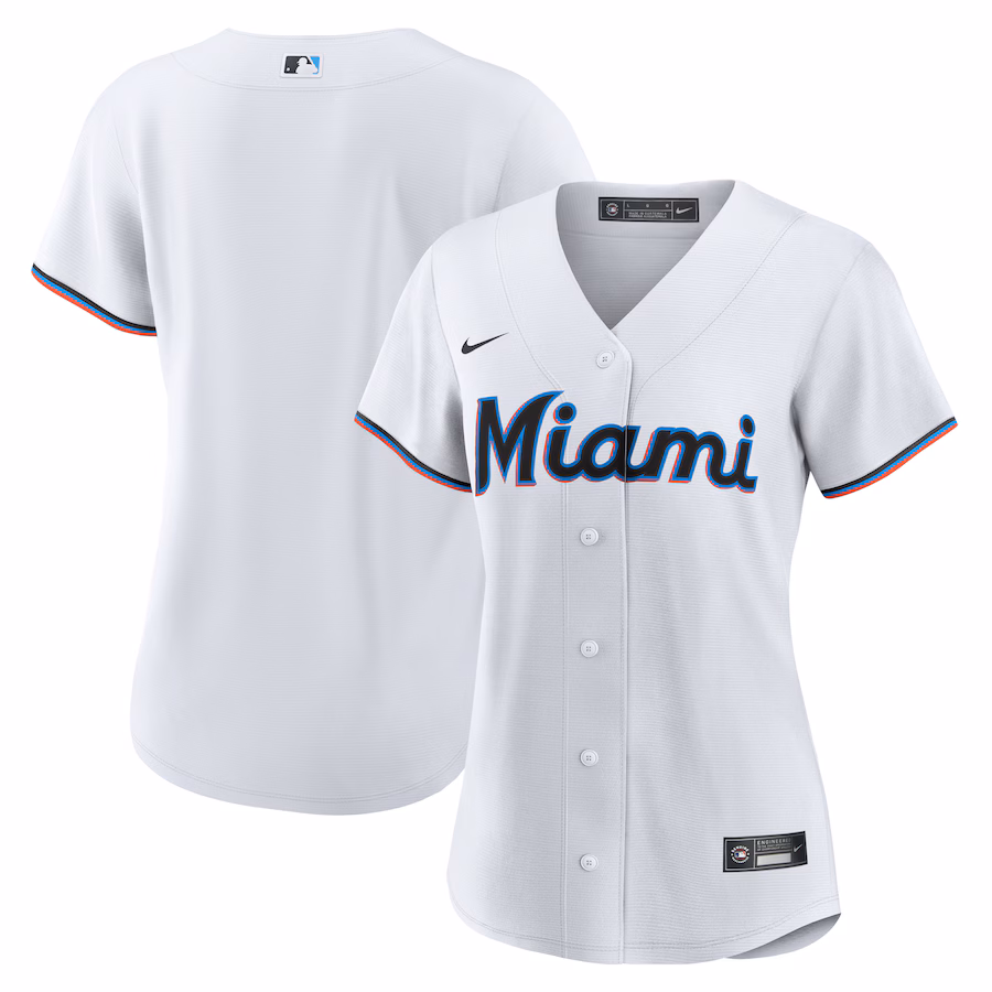 Women's Miami Marlins Nike White Replica Team Jersey - Jersey