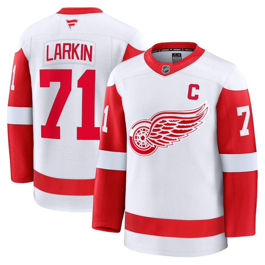 Men's Detroit Red Wings Dylan Larkin Fanatics White Away Premium Jersey - Jersey