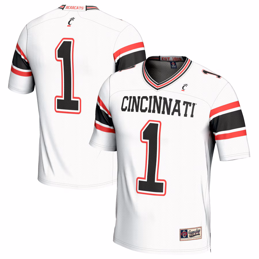 Youth GameDay Greats #1 White Cincinnati Bearcats Lightweight Football Fashion Jersey - Jersey