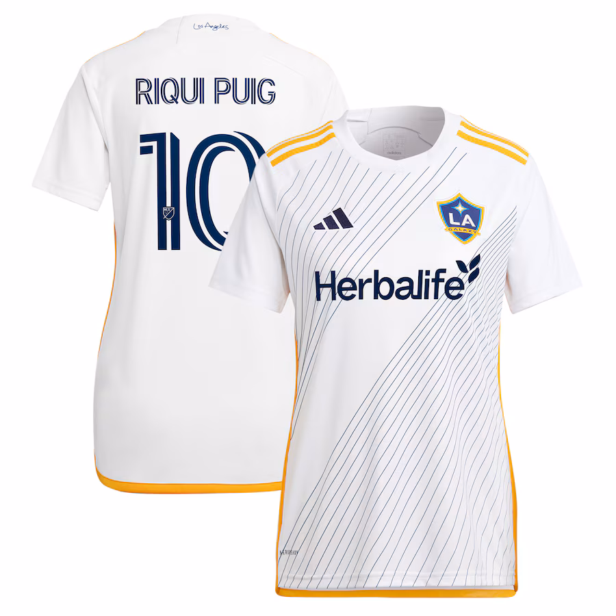 Women's LA Galaxy Riqui Puig adidas White 2024 Angeleno Kit Replica Player Jersey - Jersey