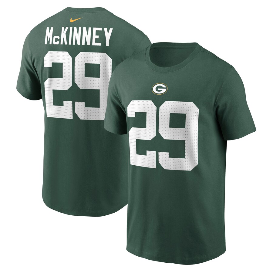 Men's Green Bay Packers Xavier McKinney Nike Green Name & Number T-Shirt - Jersey
