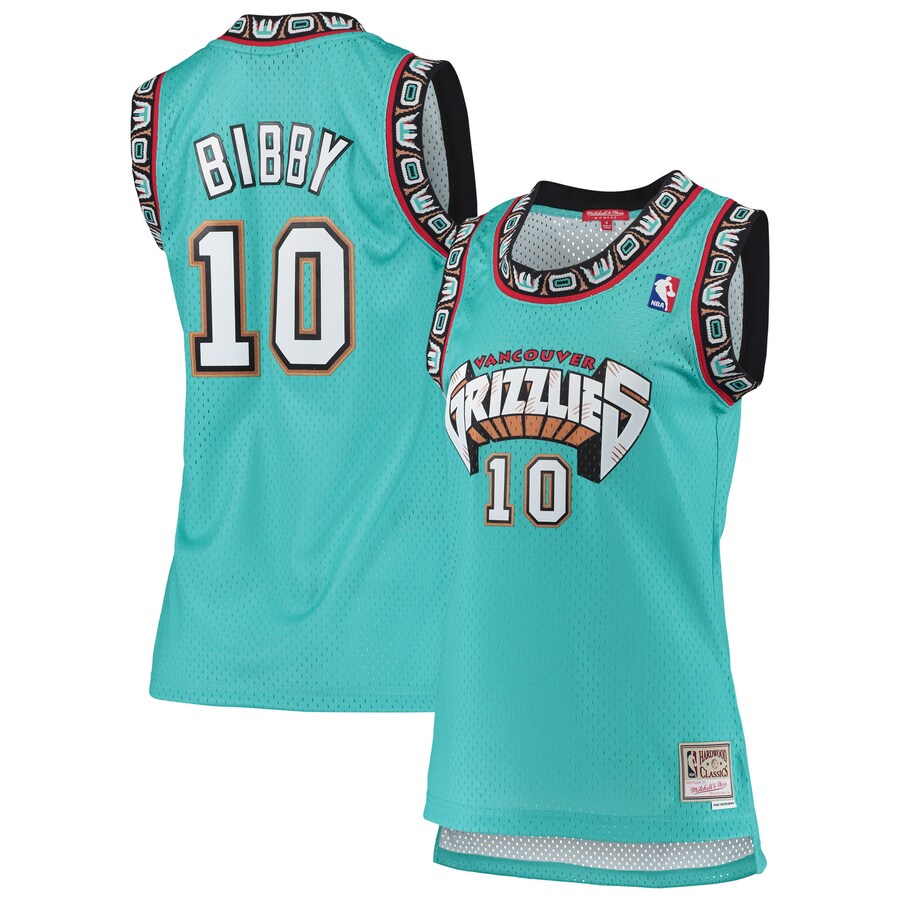 Women's Vancouver Grizzlies Mike Bibby Mitchell & Ness Turquoise 1998/99 Hardwood Classics Swingman Jersey - Jersey