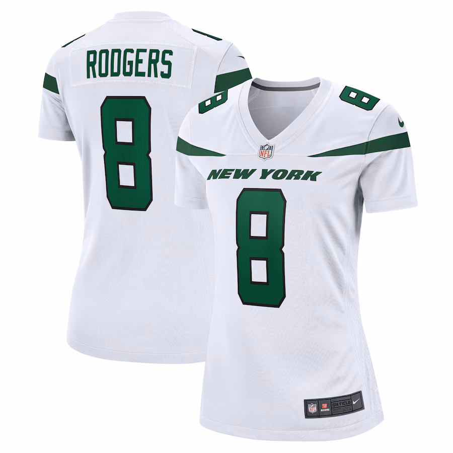 Women's New York Jets Aaron Rodgers Nike White Player Jersey - Jersey