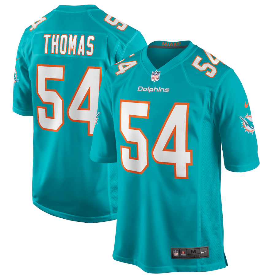 Men's Miami Dolphins Zach Thomas Nike Aqua Game Retired Player Jersey - Jersey