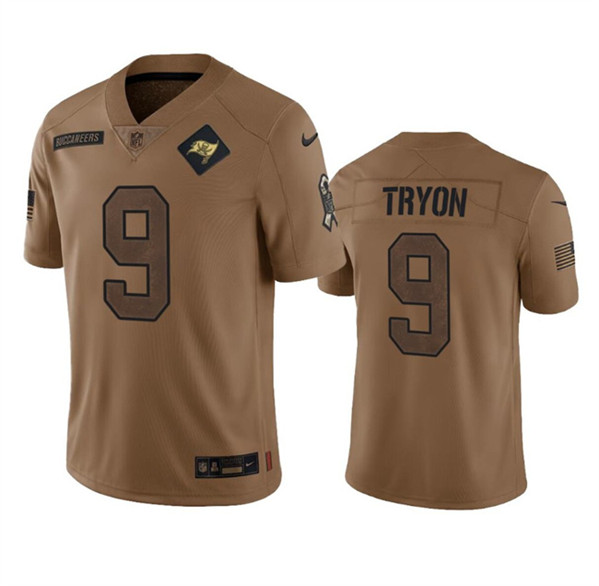 Men's Tampa Bay Buccaneers #9 Joe Tryon 2023 Brown Salute To Service Limited Football Stitched Jersey - Jersey
