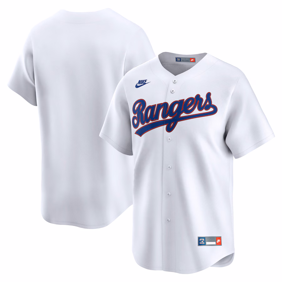 Men's Texas Rangers Nike White Throwback Cooperstown Collection Limited Jersey - Jersey