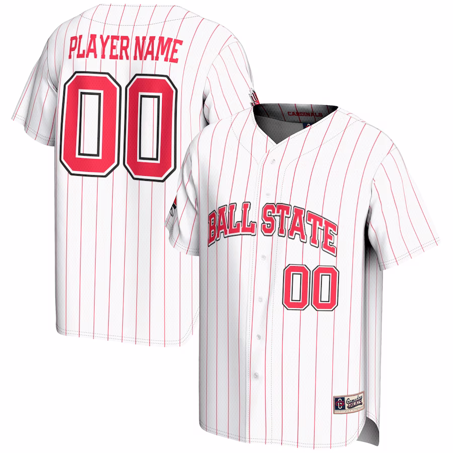 Ball State Cardinals GameDay Greats Youth NIL Pick-A-Player Lightweight Baseball Jersey - White - Jersey