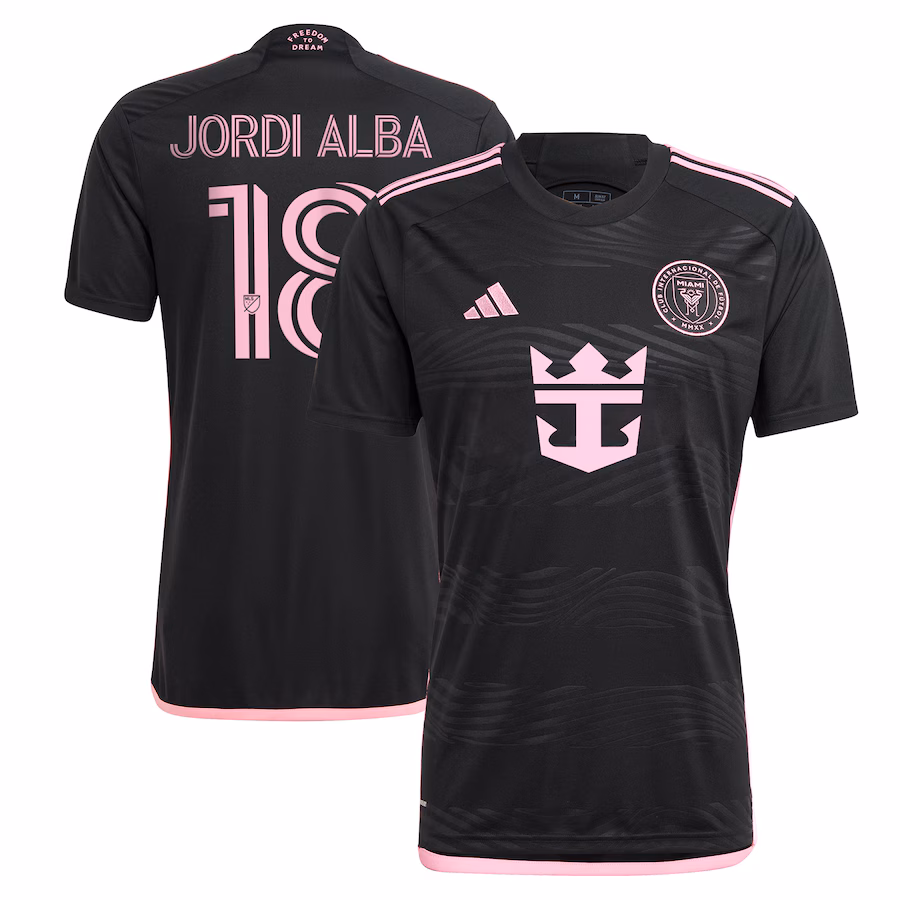 Men's Inter Miami CF Jordi Alba Ramos adidas Black 2024 La Noche Replica Player Jersey - Jersey