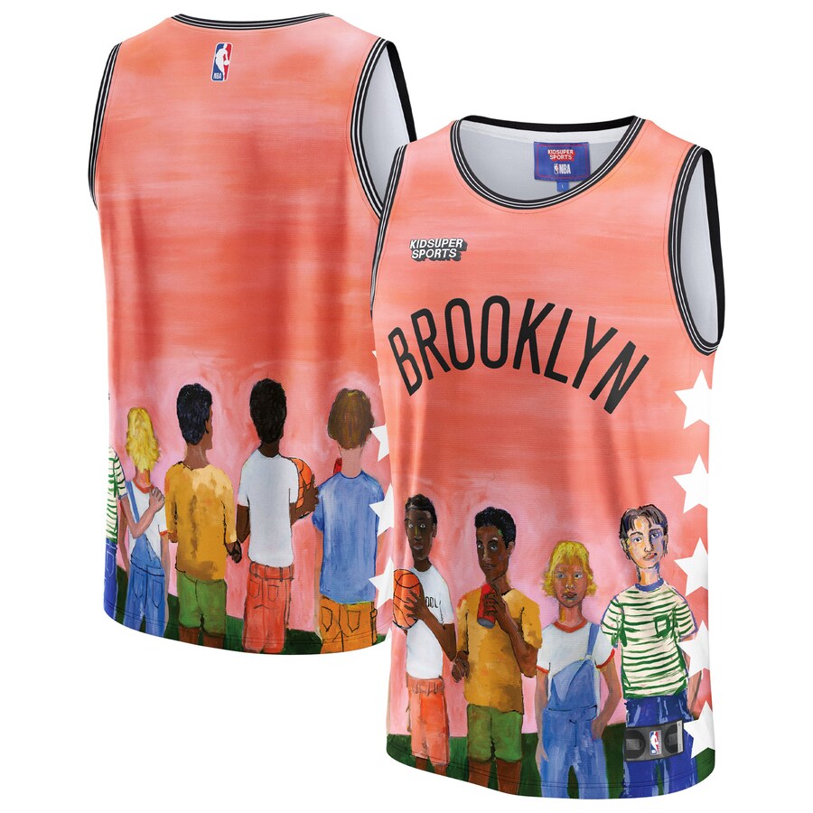 Unisex Brooklyn Nets NBA & KidSuper Studios by Fanatics Coral Hometown Jersey - Jersey