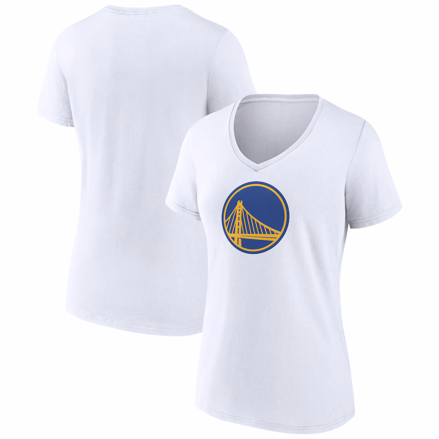 Women's Golden State Warriors  White Alternate Logo V-Neck T-Shirt - Jersey