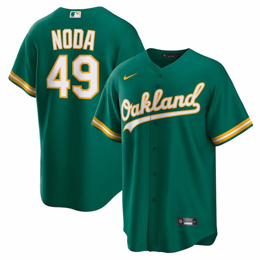 Men's Oakland Athletics Ryan Noda Nike Kelly Green Alternate Replica Jersey - Jersey