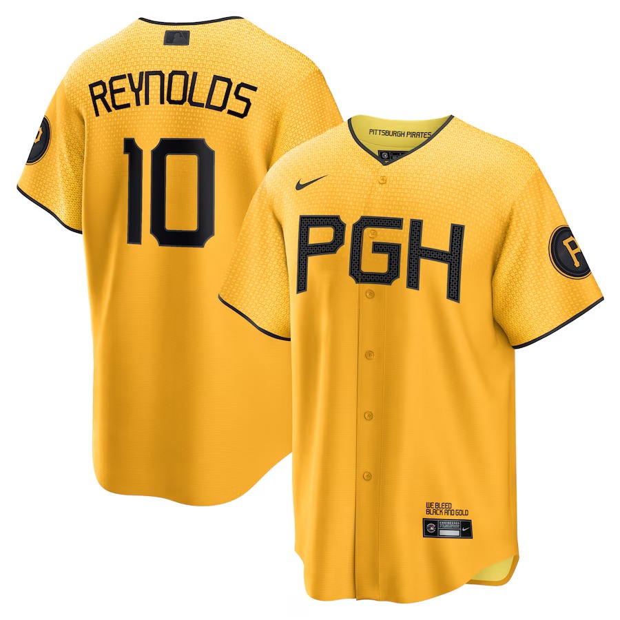 Men's Pittsburgh Pirates Bryan Reynolds Nike Gold City Connect Replica Player Jersey - Jersey
