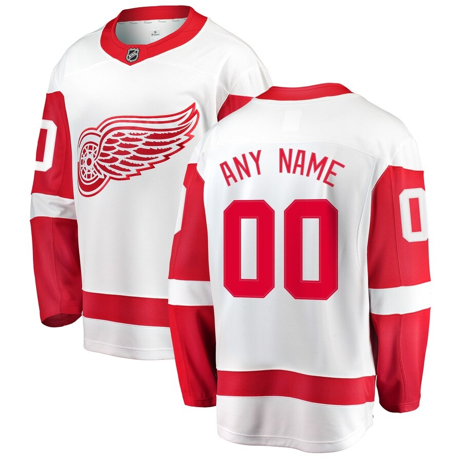 Men's Detroit Red Wings Fanatics Branded White Away Breakaway Custom Jersey - Jersey