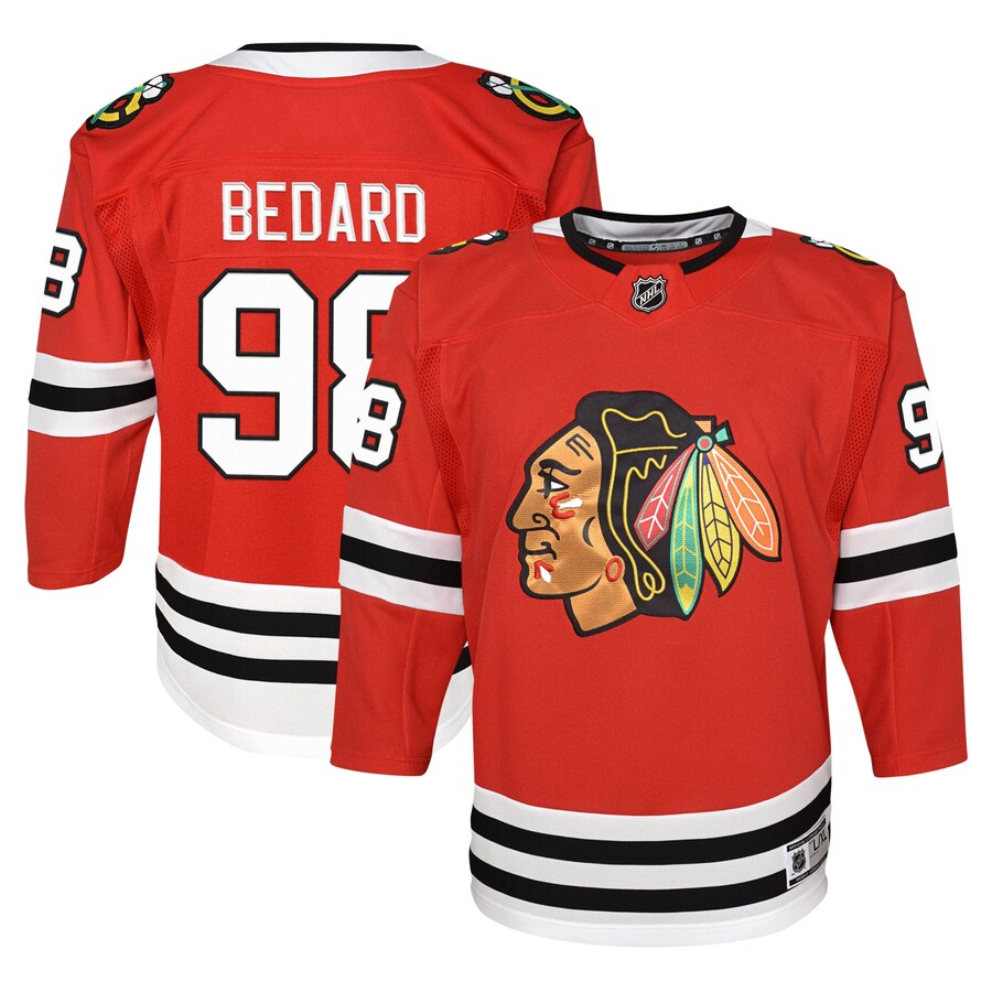 Youth Chicago Blackhawks Connor Bedard Red Home Premier Player Jersey - Jersey