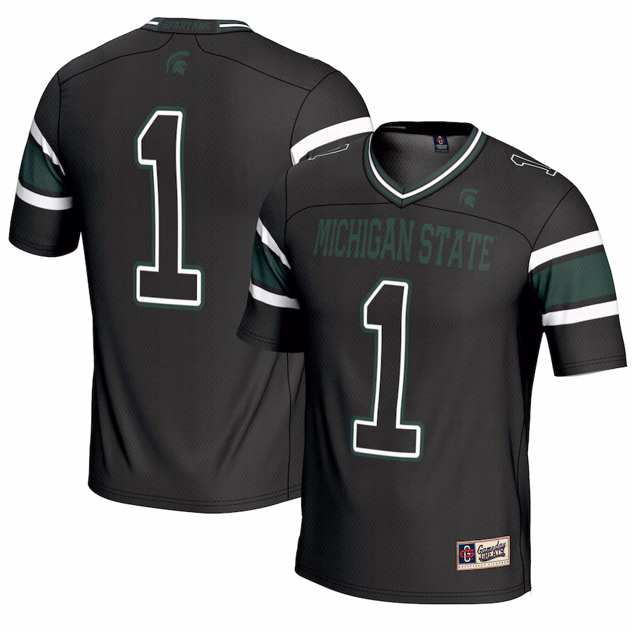 Youth GameDay Greats #1 Black Michigan State Spartans Endzone Football Jersey - Jersey