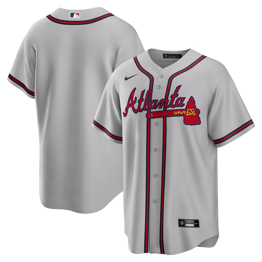 Men's Atlanta Braves Nike Gray Road Replica Team Jersey - Jersey