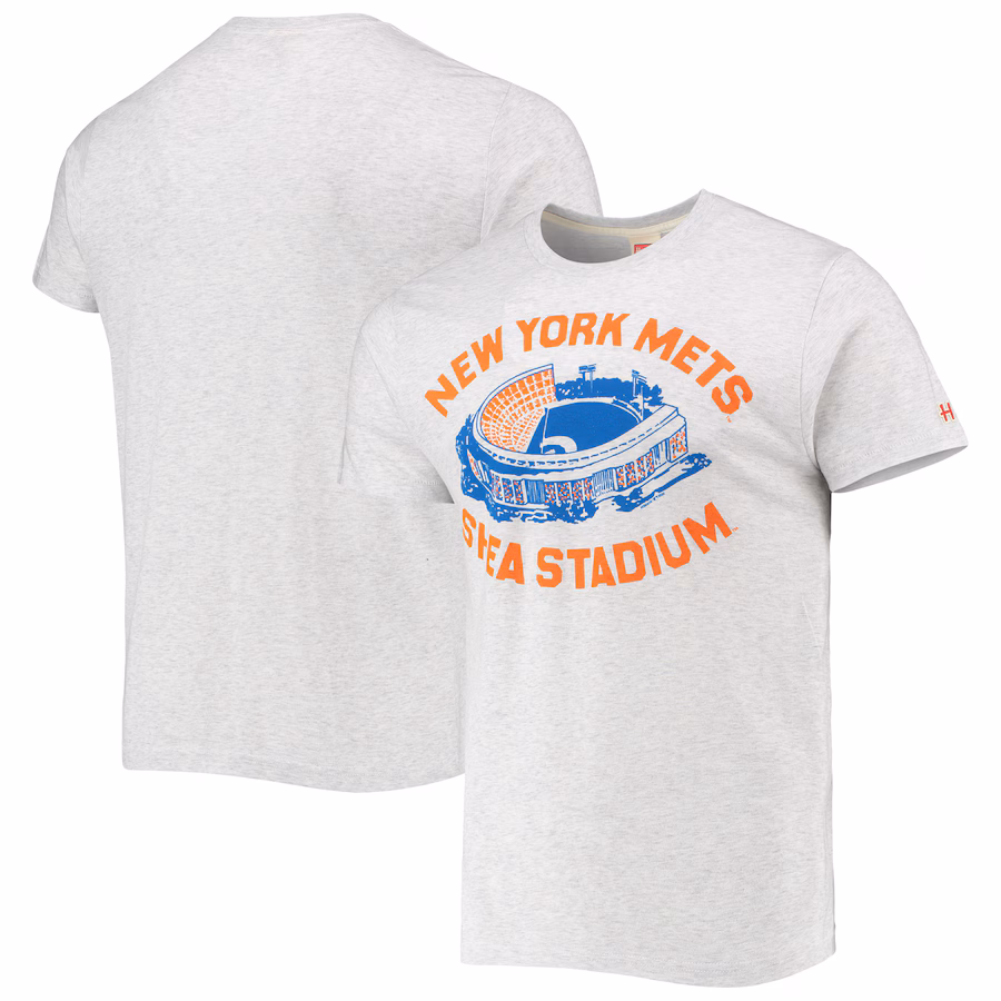 Men's New York Mets Homage Gray Shea Stadium Tri-Blend T-Shirt - Jersey